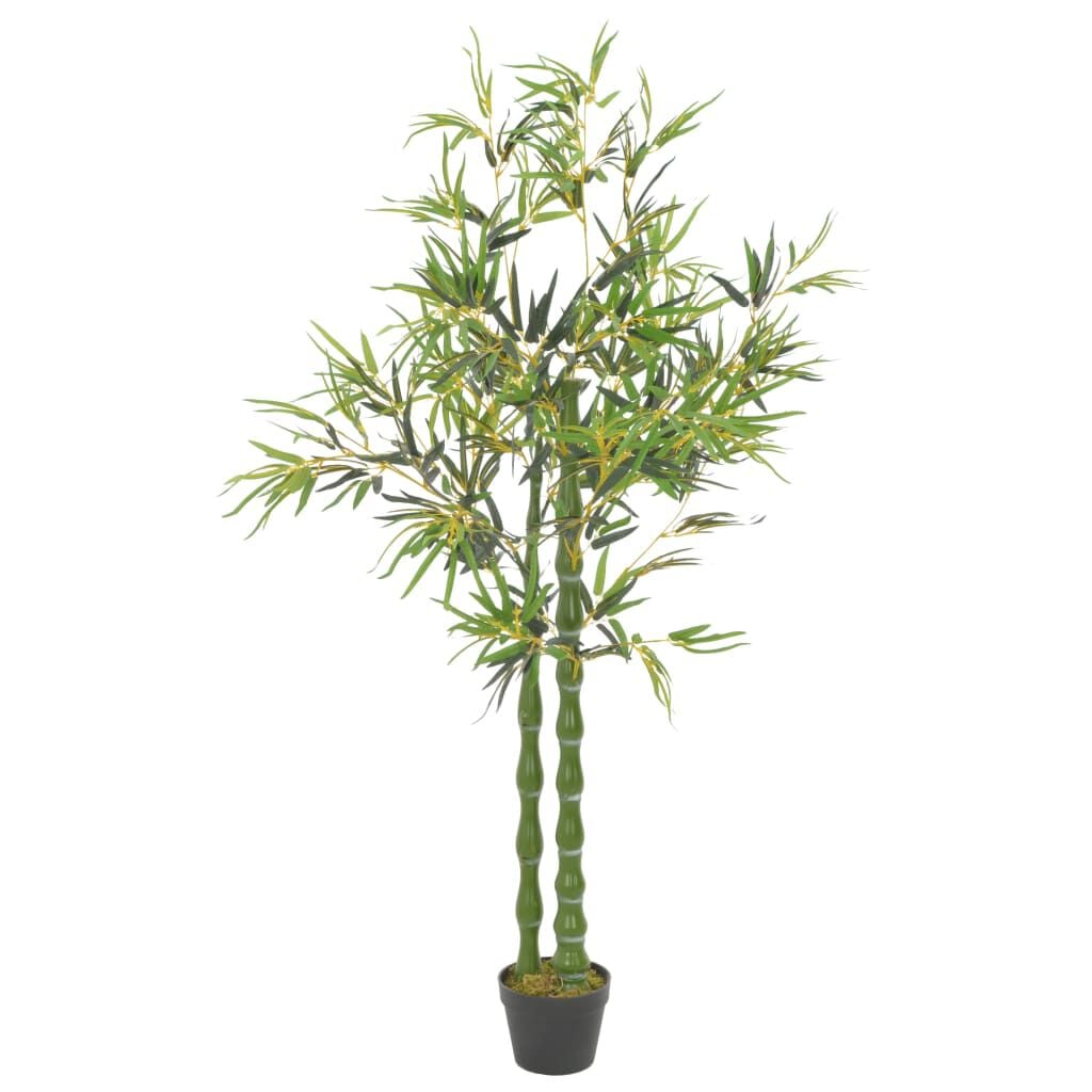 Umetni bambus v loncu – zelen, 160 cm